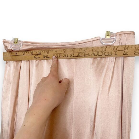 Carmen Marc Valvo Collection Satin Blush Pink Midi Skirt & Top Set Women’s 8/12 - Picture 12 of 16